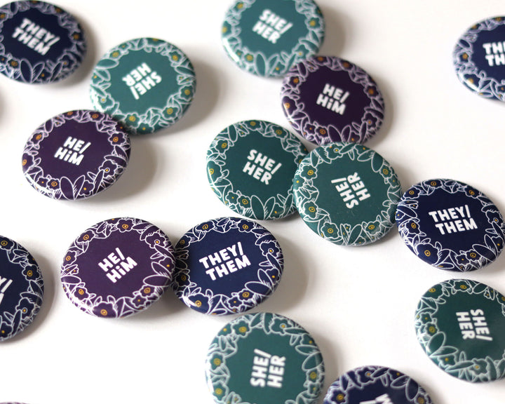 Pronouns Button Pin Bundle