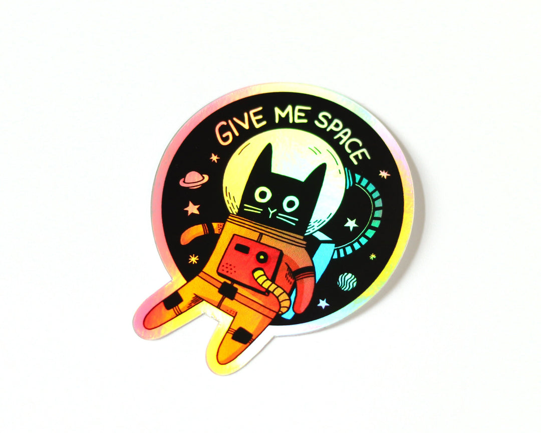 Holographic Astronaut Cat Sticker