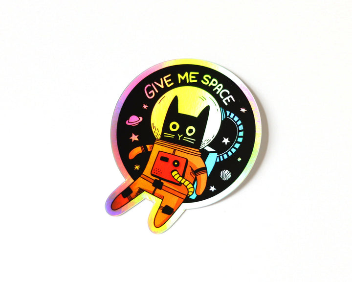 Astronaut cat holographic sticker