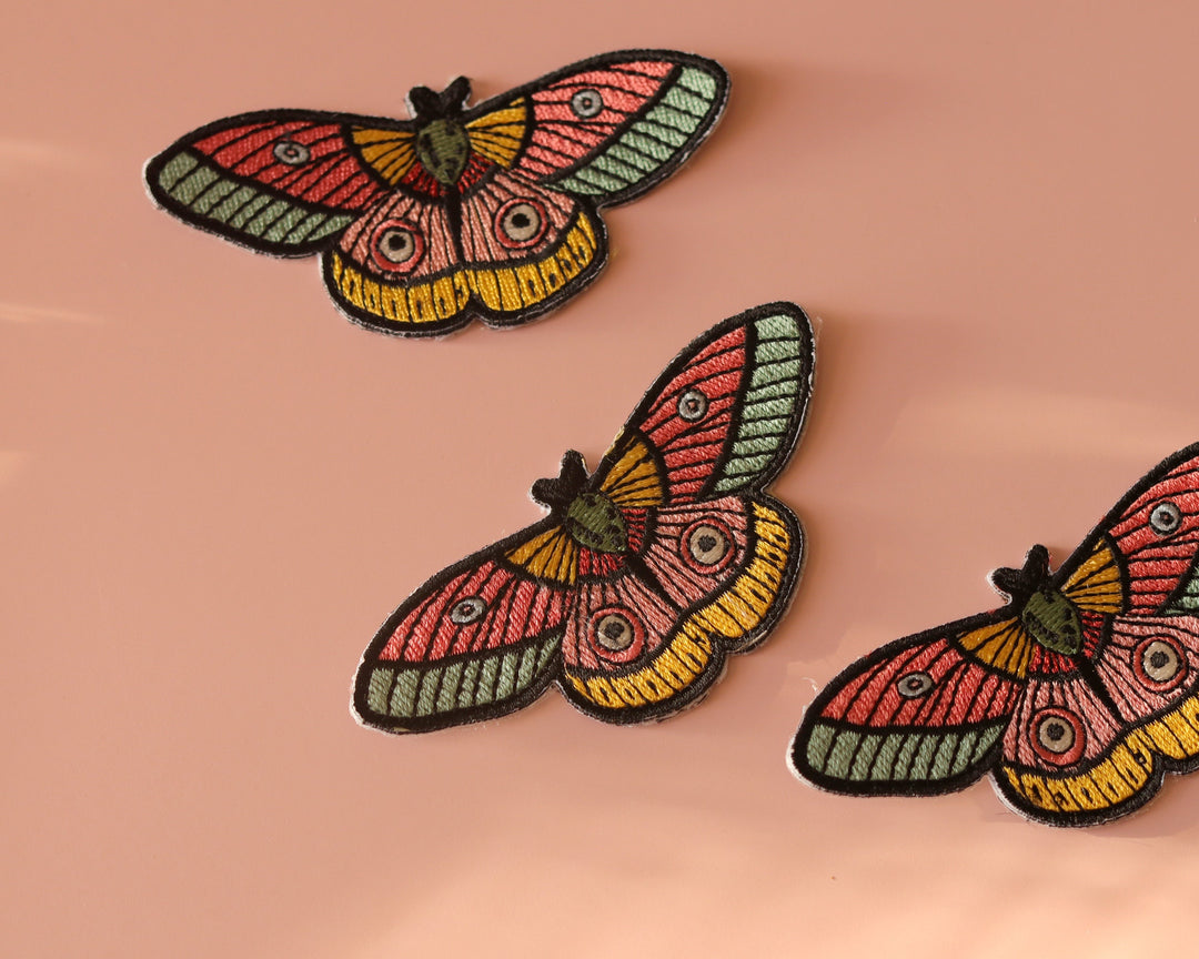 Colorful Moth Iron-On Patch