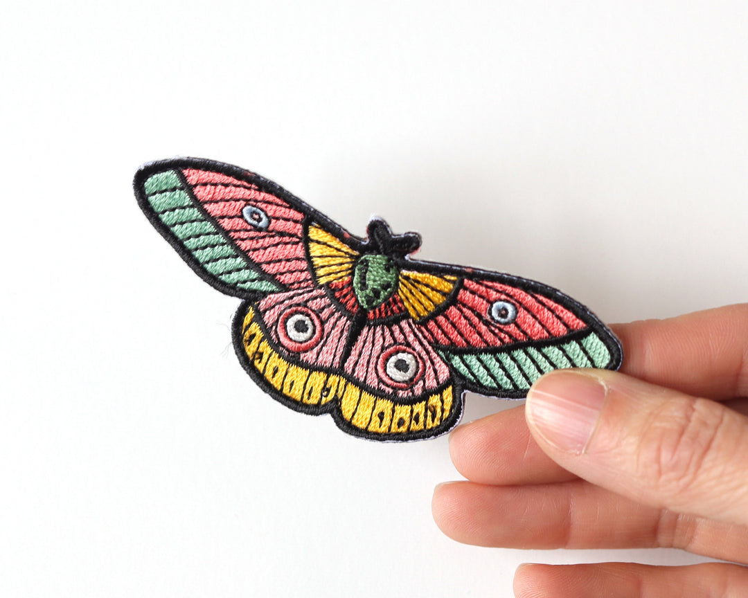 Colorful Moth Iron-On Patch