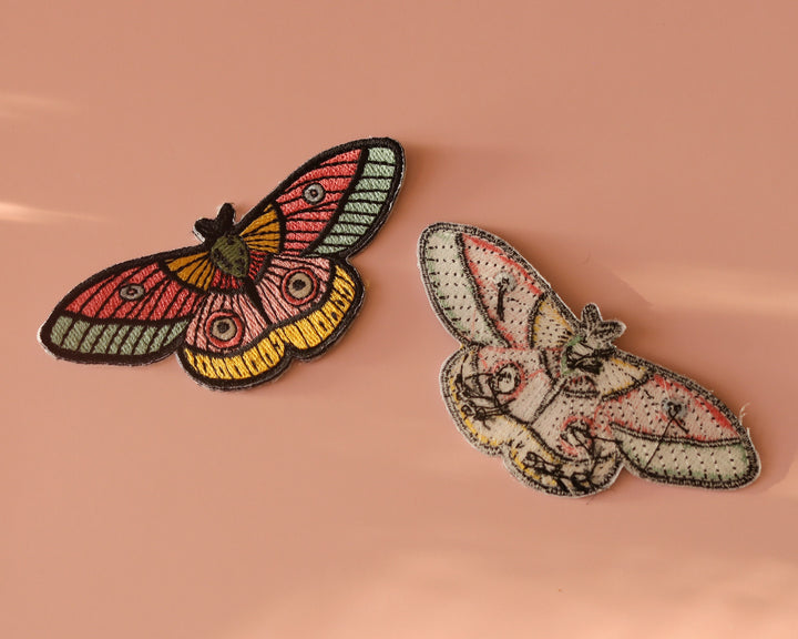 Colorful Moth Iron-On Patch