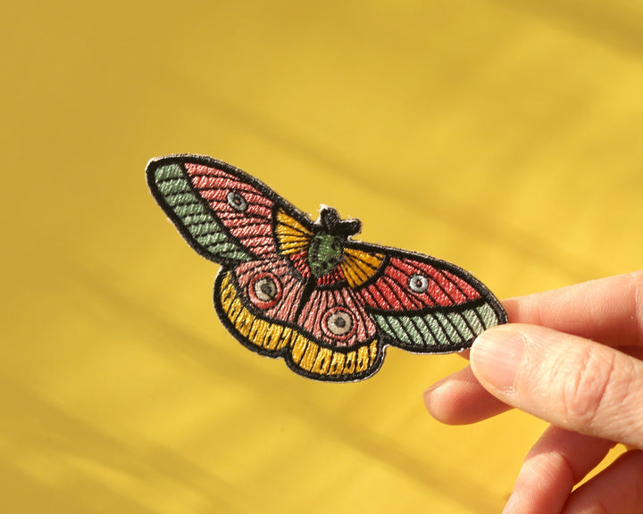 Colorful Moth Iron-On Patch