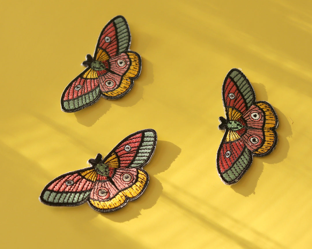 Colorful Moth Iron-On Patch