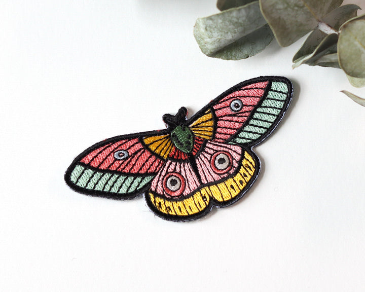 Colorful Moth Iron-On Patch