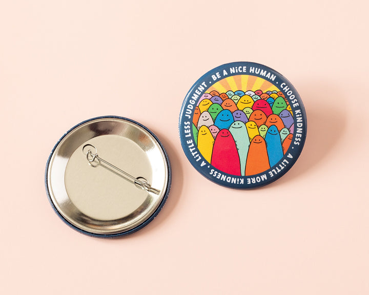 Be a Nice Human Button Pin