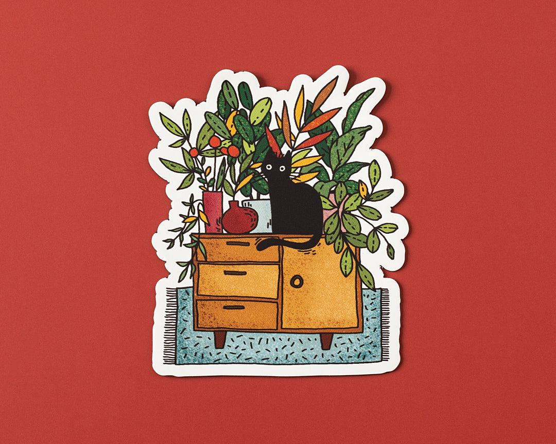 Cat and Plants Magnet