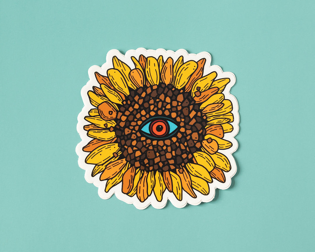 Sunflower with Third Eye Vinyl Sticker