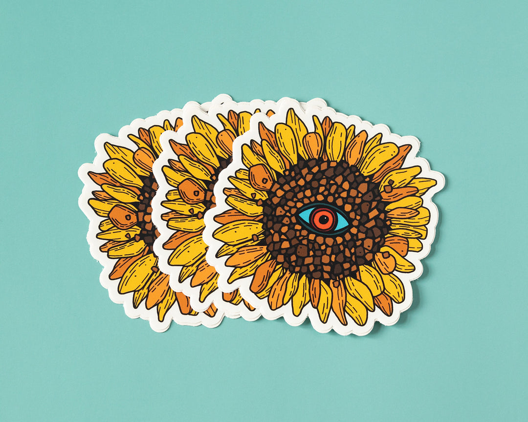 Sunflower with Third Eye Vinyl Sticker