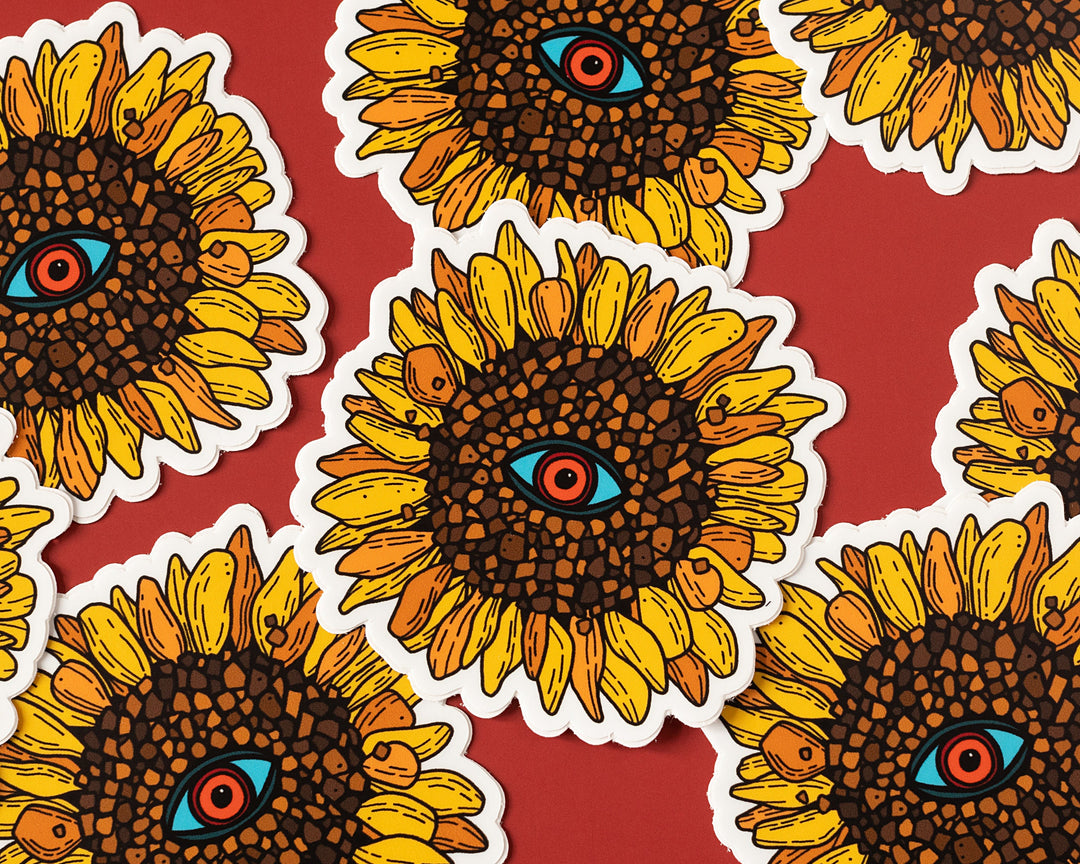 Sunflower with Third Eye Vinyl Sticker