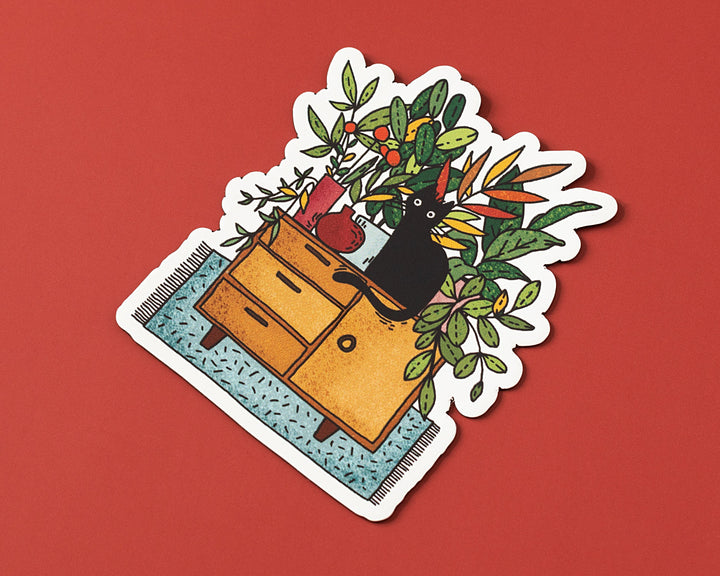 Cat and Plants Magnet