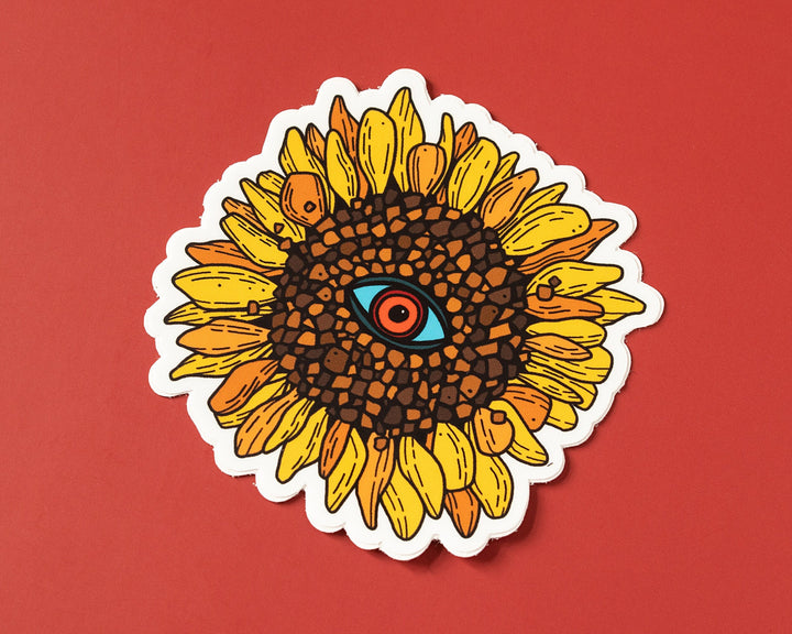 Sunflower with Third Eye Vinyl Sticker