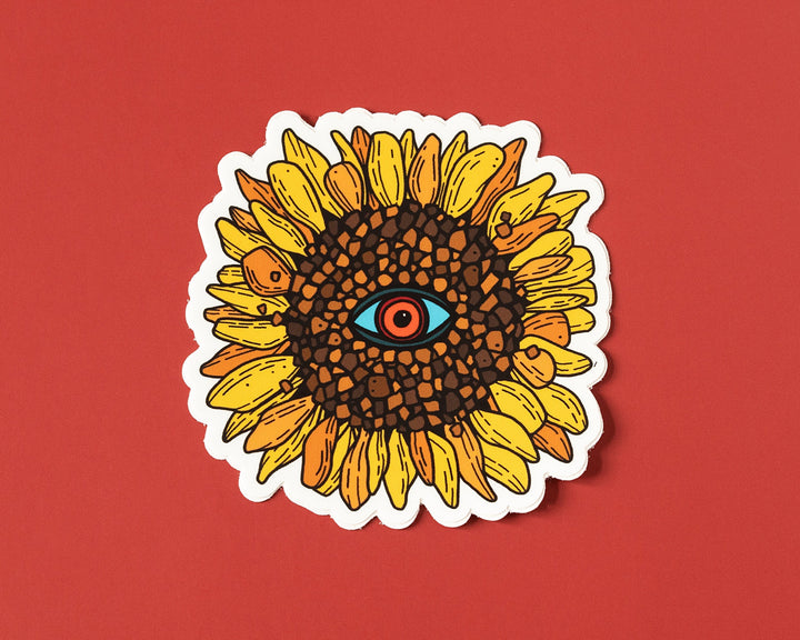 Sunflower with Third Eye Vinyl Sticker