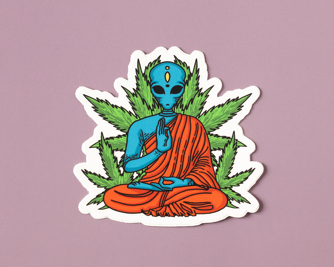 Zen Alien Meditating Magnet