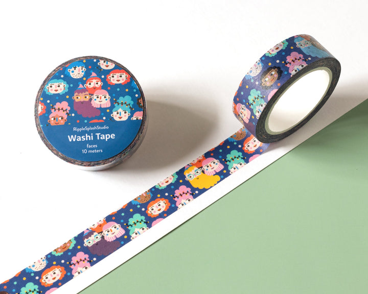 Colorful Faces Washi Tape