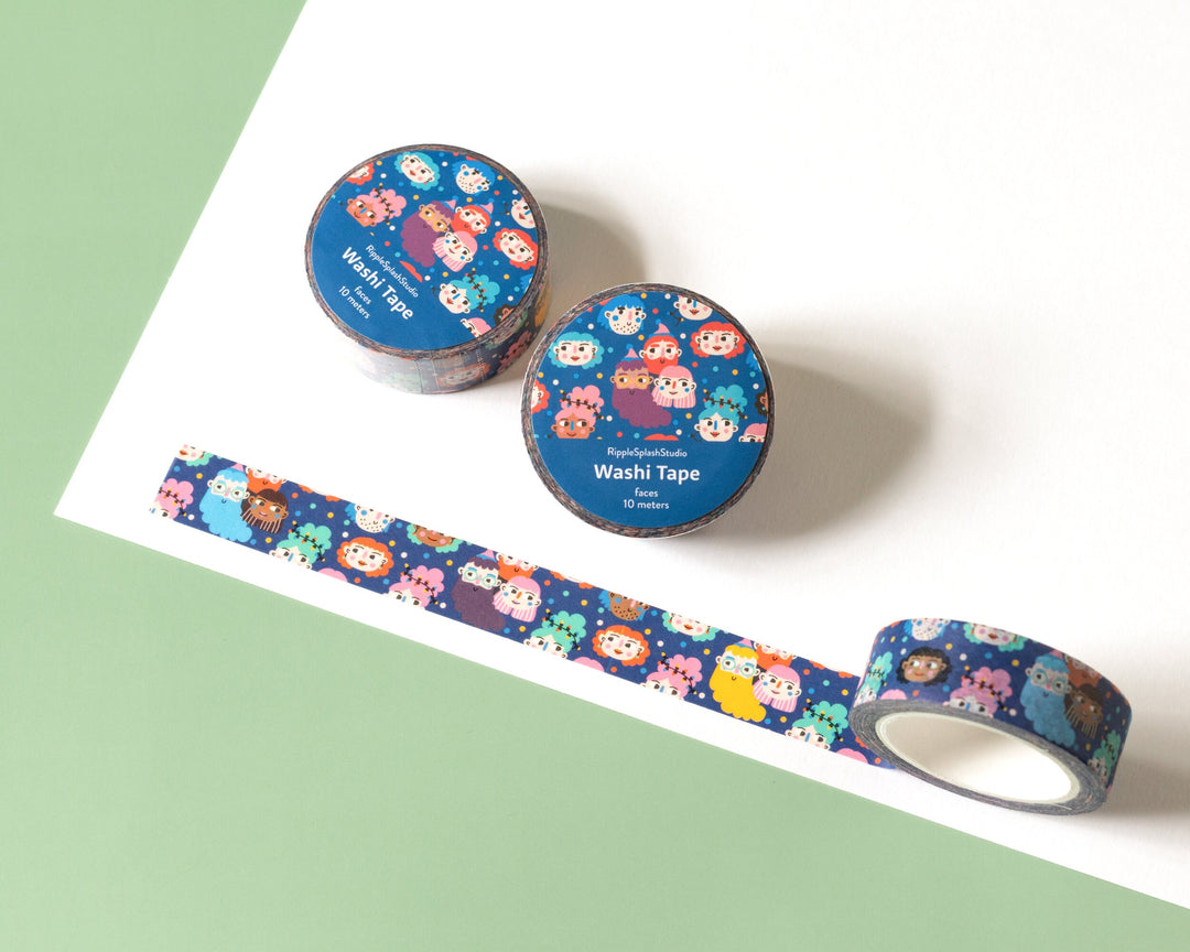 Colorful Faces Washi Tape