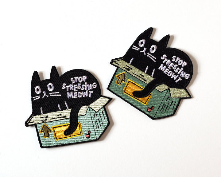 Stop Stressing Meowt Cat Iron-On Patch