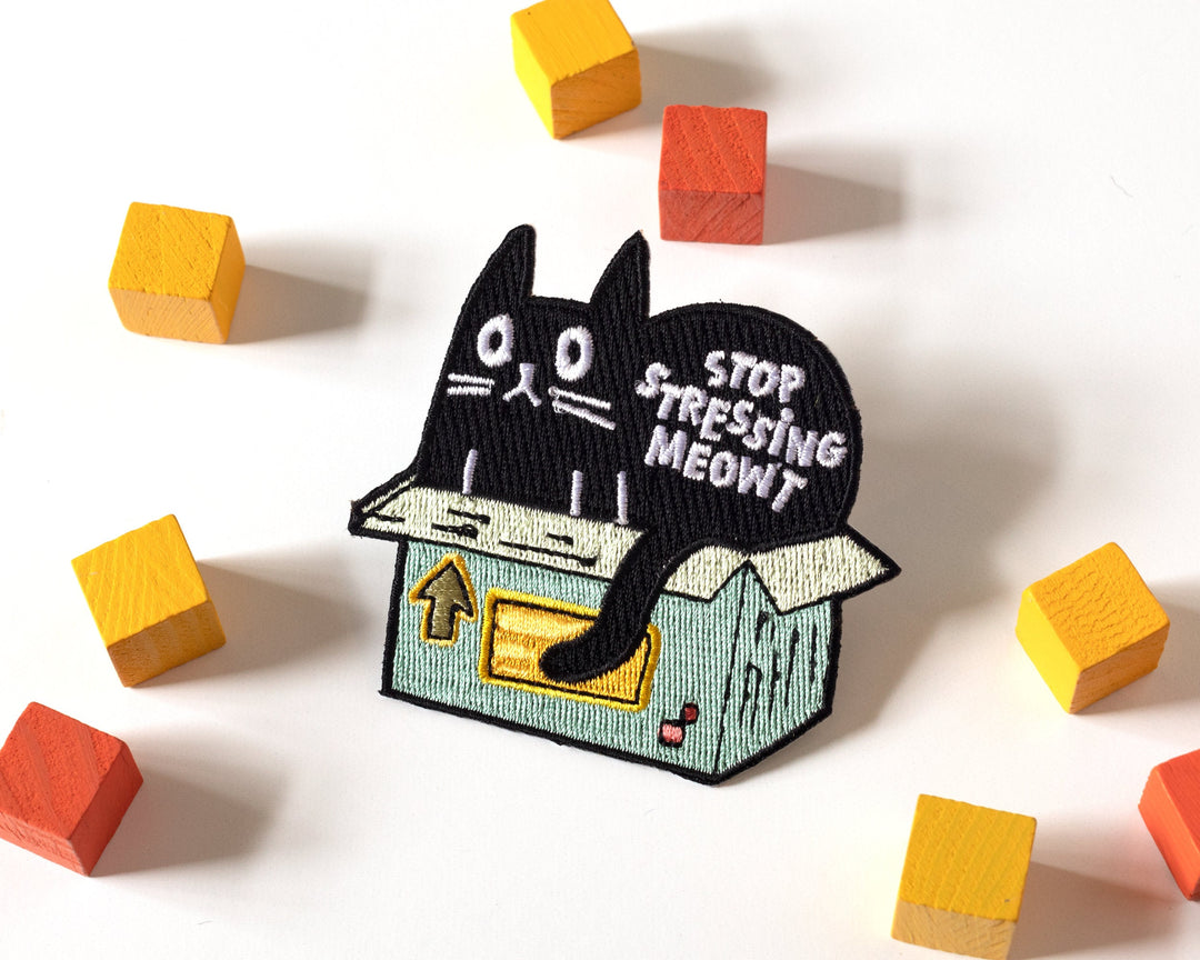 Stop Stressing Meowt Cat Iron-On Patch